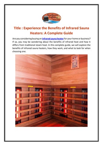 Exploring the Health Benefits of Infrared Saunas